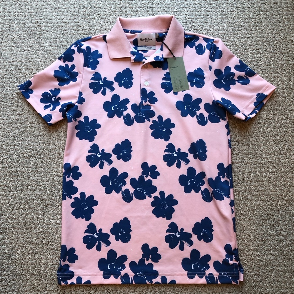 NWT Goodfellow & Co Floral Print Polo Shirt